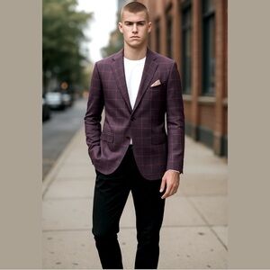 Calvin Klein Men's Slim Fit Plaid Blazer - 40R
